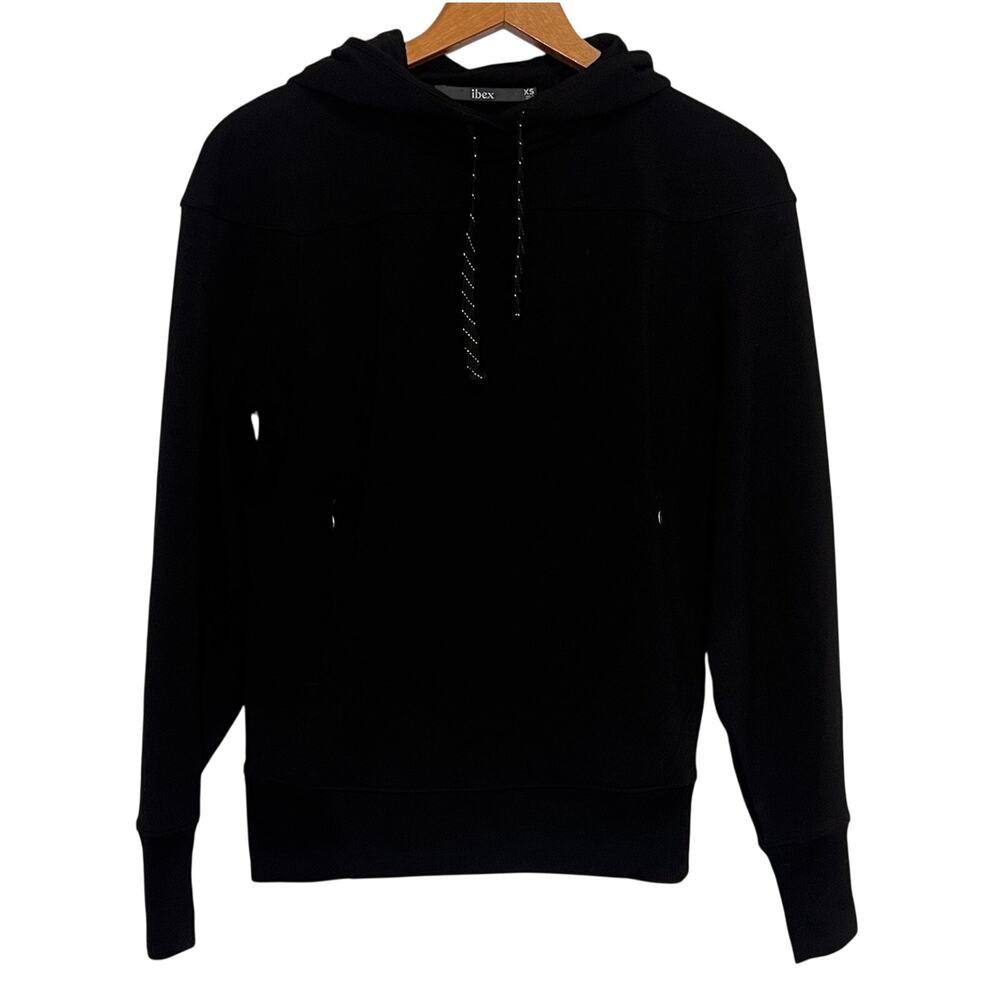 Ibex Hero Hoodie Women’s Size XS Black Wool Blend Activewear Outdoors Athleisure
